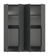 Kleiderschrank >Kopenhagen< in Anthrazit - 160x181x52cm (BxHxT)