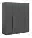 Kleiderschrank >Kopenhagen< in Anthrazit - 160x181x52cm (BxHxT)