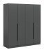 Kleiderschrank >Kopenhagen< in Anthrazit - 160x181x52cm (BxHxT)