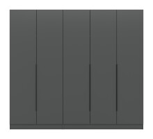 Kleiderschrank >Kopenhagen< in Anthrazit - 200x181x52cm (BxHxT)