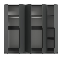 Kleiderschrank >Kopenhagen< in Anthrazit - 200x181x52cm (BxHxT)