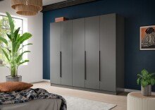 Kleiderschrank >Kopenhagen< in Anthrazit -...