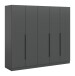 Kleiderschrank >Kopenhagen< in Anthrazit - 200x181x52cm (BxHxT)