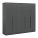 Kleiderschrank >Kopenhagen< in Anthrazit - 200x181x52cm (BxHxT)