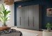 Kleiderschrank >Kopenhagen< in Anthrazit - 200x181x52cm (BxHxT)
