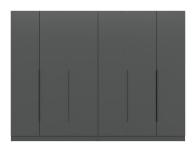 Kleiderschrank >Kopenhagen< in Anthrazit - 240x181x52cm (BxHxT)
