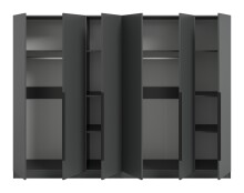 Kleiderschrank >Kopenhagen< in Anthrazit - 240x181x52cm (BxHxT)