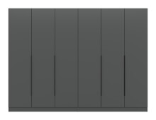 Kleiderschrank >Kopenhagen< in Anthrazit - 240x181x52cm (BxHxT)