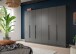 Kleiderschrank >Kopenhagen< in Anthrazit - 240x181x52cm (BxHxT)