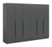 Kleiderschrank >Kopenhagen< in Anthrazit - 240x181x52cm (BxHxT)
