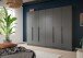 Kleiderschrank >Kopenhagen< in Anthrazit - 240x181x52cm (BxHxT)