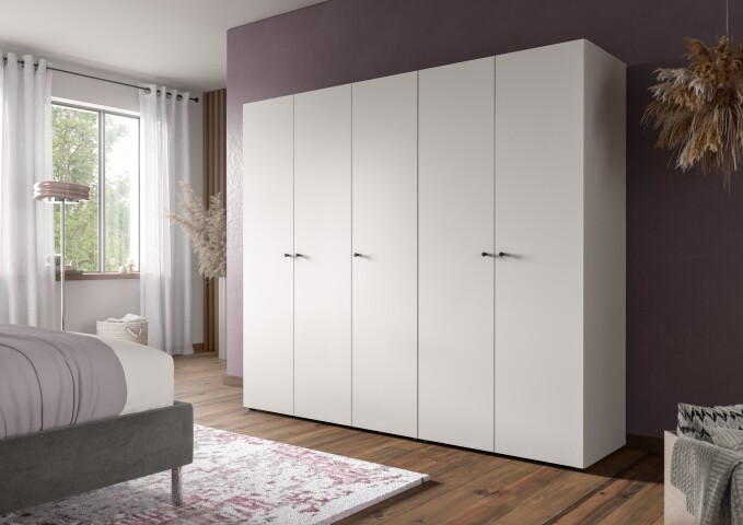 Kleiderschrank >Darwin< in Weiß - 200x176x51cm (BxHxT)