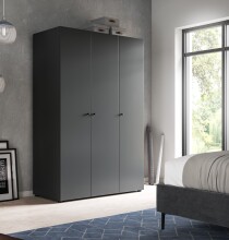 Kleiderschrank >Darwin< in Anthrazit - 120x176x51cm...