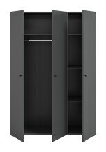 Kleiderschrank >Darwin< in Anthrazit - 120x176x51cm (BxHxT)