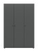 Kleiderschrank >Darwin< in Anthrazit - 120x176x51cm (BxHxT)