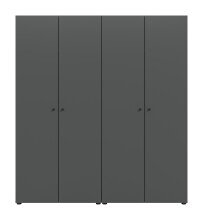 Kleiderschrank >Darwin< in Anthrazit - 160x176x51cm (BxHxT)