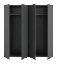 Kleiderschrank >Darwin< in Anthrazit - 160x176x51cm (BxHxT)