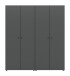 Kleiderschrank >Darwin< in Anthrazit - 160x176x51cm (BxHxT)