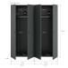 Kleiderschrank >Darwin< in Anthrazit - 160x176x51cm (BxHxT)