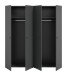 Kleiderschrank >Darwin< in Anthrazit - 160x176x51cm (BxHxT)