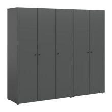 Kleiderschrank >Darwin< in Anthrazit - 200x176x51cm (BxHxT)