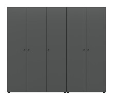Kleiderschrank >Darwin< in Anthrazit - 200x176x51cm (BxHxT)