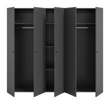 Kleiderschrank >Darwin< in Anthrazit - 200x176x51cm (BxHxT)