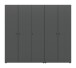 Kleiderschrank >Darwin< in Anthrazit - 200x176x51cm (BxHxT)