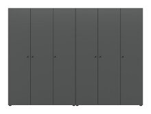Kleiderschrank >Darwin< in Anthrazit - 240x176x51cm (BxHxT)