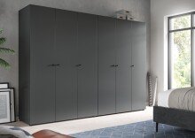 Kleiderschrank >Darwin< in Anthrazit - 240x176x51cm...