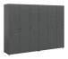Kleiderschrank >Darwin< in Anthrazit - 240x176x51cm (BxHxT)