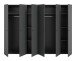 Kleiderschrank >Darwin< in Anthrazit - 240x176x51cm (BxHxT)
