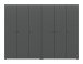 Kleiderschrank >Darwin< in Anthrazit - 240x176x51cm (BxHxT)