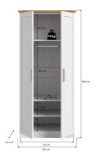 Kleiderschrank >Florenz< in Sibiu Lärche, Spannplatte - 84x184x54cm (BxHxT)
