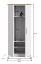 Kleiderschrank >Florenz< in Sibiu Lärche, Spannplatte - 84x184x54cm (BxHxT)