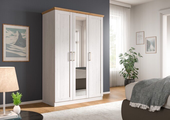 Kleiderschrank >Florenz< in Sibiu Lärche, Spannplatte - 124x184x54cm (BxHxT)