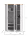 Kleiderschrank >Florenz< in Sibiu Lärche, Spannplatte - 124x184x54cm (BxHxT)
