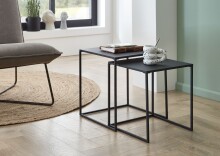 Couchtisch >Tina< in Schwarz, Metall - 38x41x38cm...