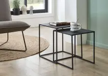 Couchtisch >Tina< in Schwarz, Metall - 38x41x38cm...