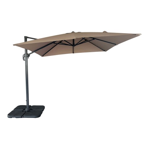 Sonnenschirm >Baza< in Beige, Aluminium, Polyester - 295x260x295cm (BxHxT)