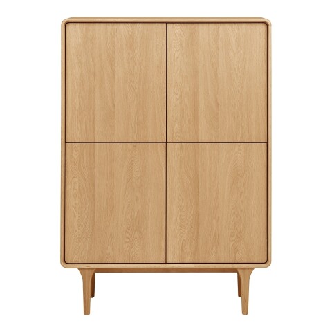 Highboard >Darwin< in Natürlich, MDF, Eiche - 100x140x40cm (BxHxT)
