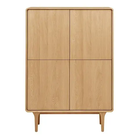 Highboard >Darwin< in Natürlich, MDF, Eiche - 100x140x40cm (BxHxT)