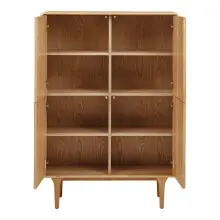 Highboard >Darwin< in Natürlich, MDF, Eiche - 100x140x40cm (BxHxT)