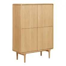Highboard >Darwin< in Natürlich, MDF, Eiche - 100x140x40cm (BxHxT)