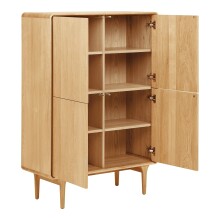 Highboard >Darwin< in Natürlich, MDF, Eiche - 100x140x40cm (BxHxT)