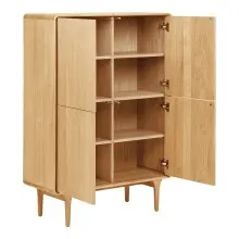 Highboard >Darwin< in Natürlich, MDF, Eiche - 100x140x40cm (BxHxT)