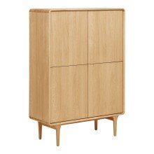 Highboard >Darwin< in Natürlich, MDF, Eiche - 100x140x40cm (BxHxT)