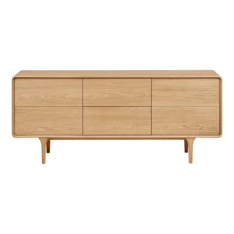 Lowboard >Darwin< in naturfarben, MDF, Eiche - 180x75x45cm (BxHxT)
