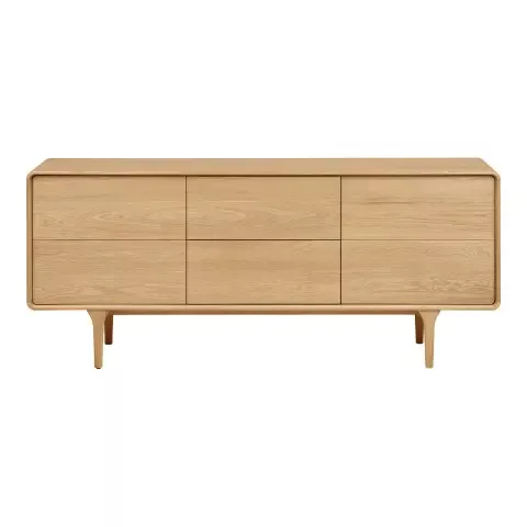 Lowboard >Darwin< in naturfarben, MDF, Eiche - 180x75x45cm (BxHxT)