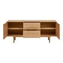 Lowboard >Darwin< in naturfarben, MDF, Eiche - 180x75x45cm (BxHxT)
